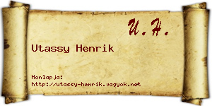 Utassy Henrik névjegykártya